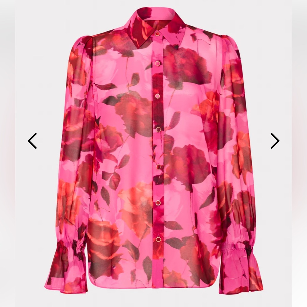 MILLY Lacey Blurred Blossom Printed Blouse - GREAT CONDITION, WORN ONCE